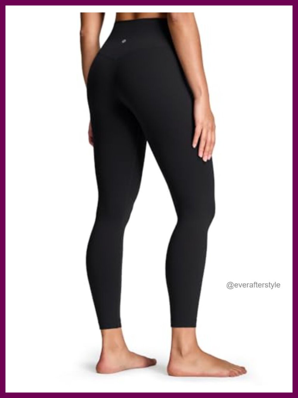 High Waist Yoga Leggings 25" Nylon Spandex High Stretch No-Dig Waistband Tummy